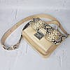 Сумка жіноча "Біанка" натуральна шкіра, слонова кістка з імітацією під пітона, фото 4