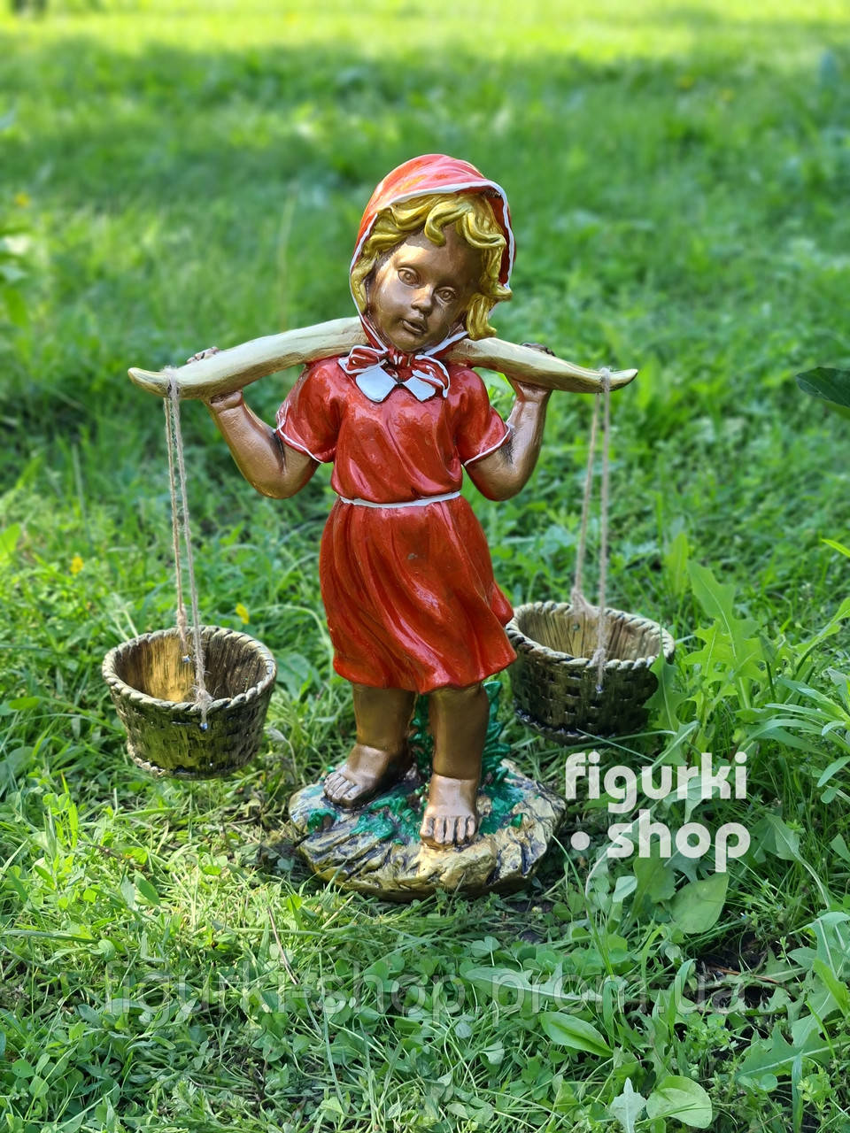 Садовая фигура "Девочка с вёдрами "47 см - фото 1 - id-p1431457177