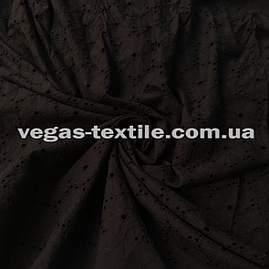 Тканина Батист вишивка (прошва) Чорний