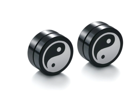 Магнітні сережки інь-янь 2 шт., фото 1