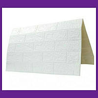 Самоклеючі 3D панелі декоративні шпалери Wall Sticker 700х770х5мм білий цегла. 3д панелі цегла
