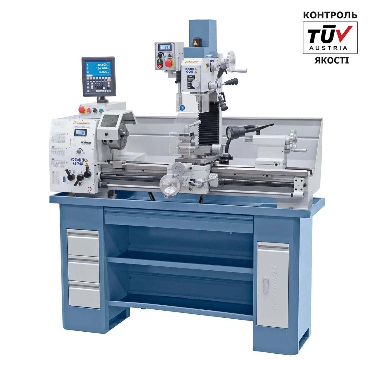 Proficenter 900 Vario - 230 V Настільний токарно фрезерний верстат по металу УЦИ
