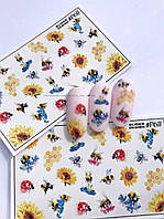 Слайдер-дизайн SLIDIZ водная наклейка для ногтей Подсолнухи