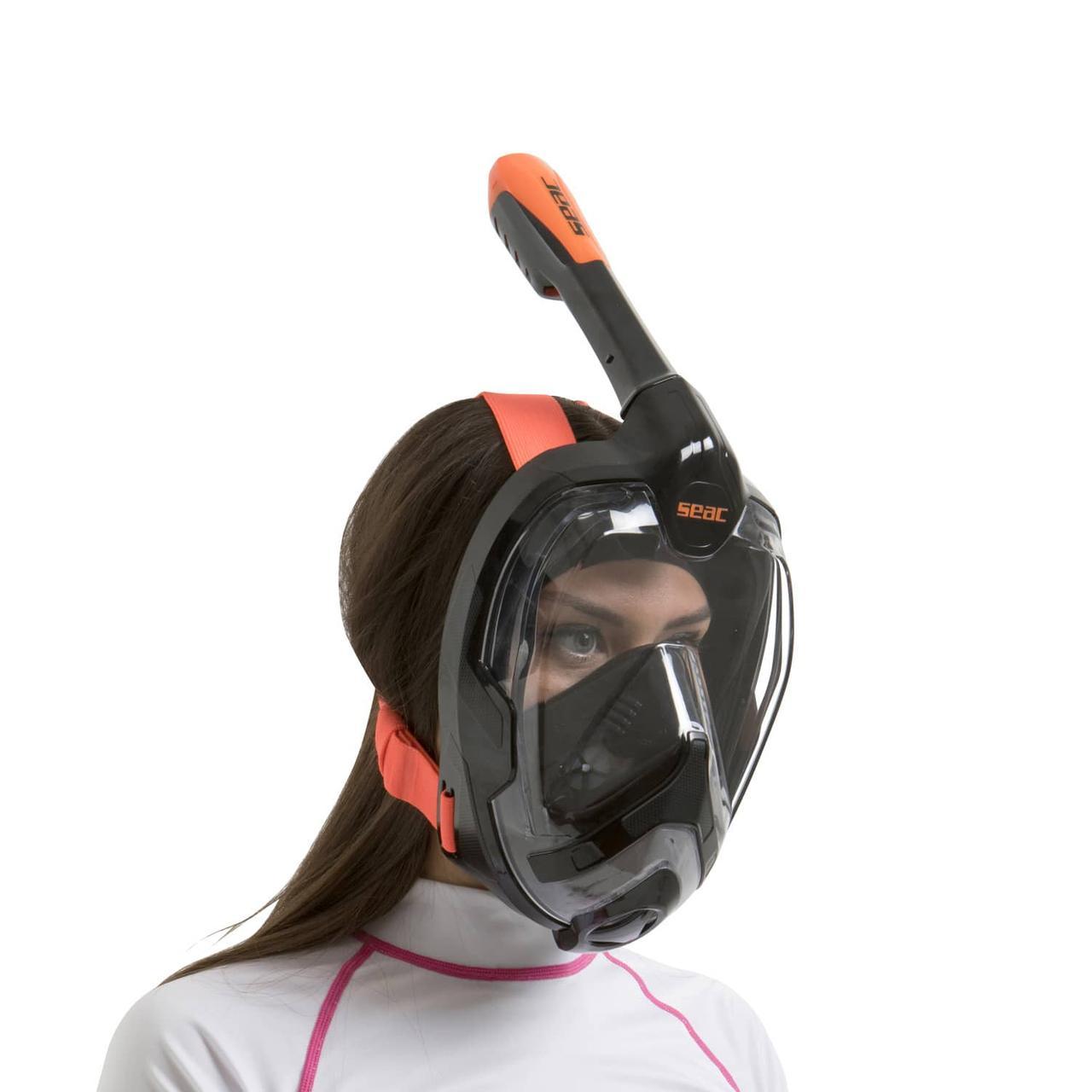 Повна маска SEAC Black-Orange для сноркелинга
