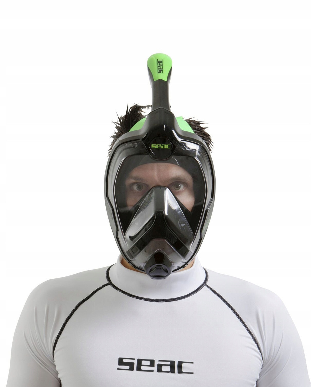 Повна маска SEAC Unica Black-Lime для сноркелинга