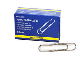 Скріпки 78мм рельєфні 50шт Buromax в картонній коробці