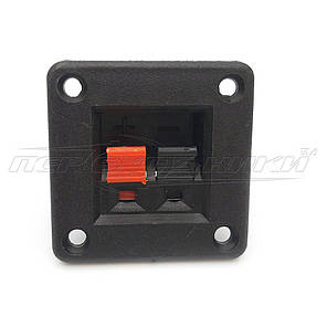 Гніздо колонкове (затискач) 2 контактне на квадратній панелі 42 х 42 мм, фото 1