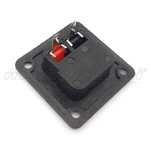 Гніздо колонкове (затискач) 2 контактне на квадратній панелі 42 х 42 мм, фото 2