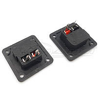 Гніздо колонкове (затискач) 2 контактне на квадратній панелі 42 х 42 мм, фото 3