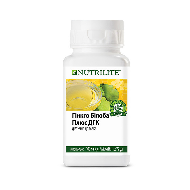 Вітаміни Гінкго білоба плюс ДГК NUTRILITE AMWAY 100 капсул