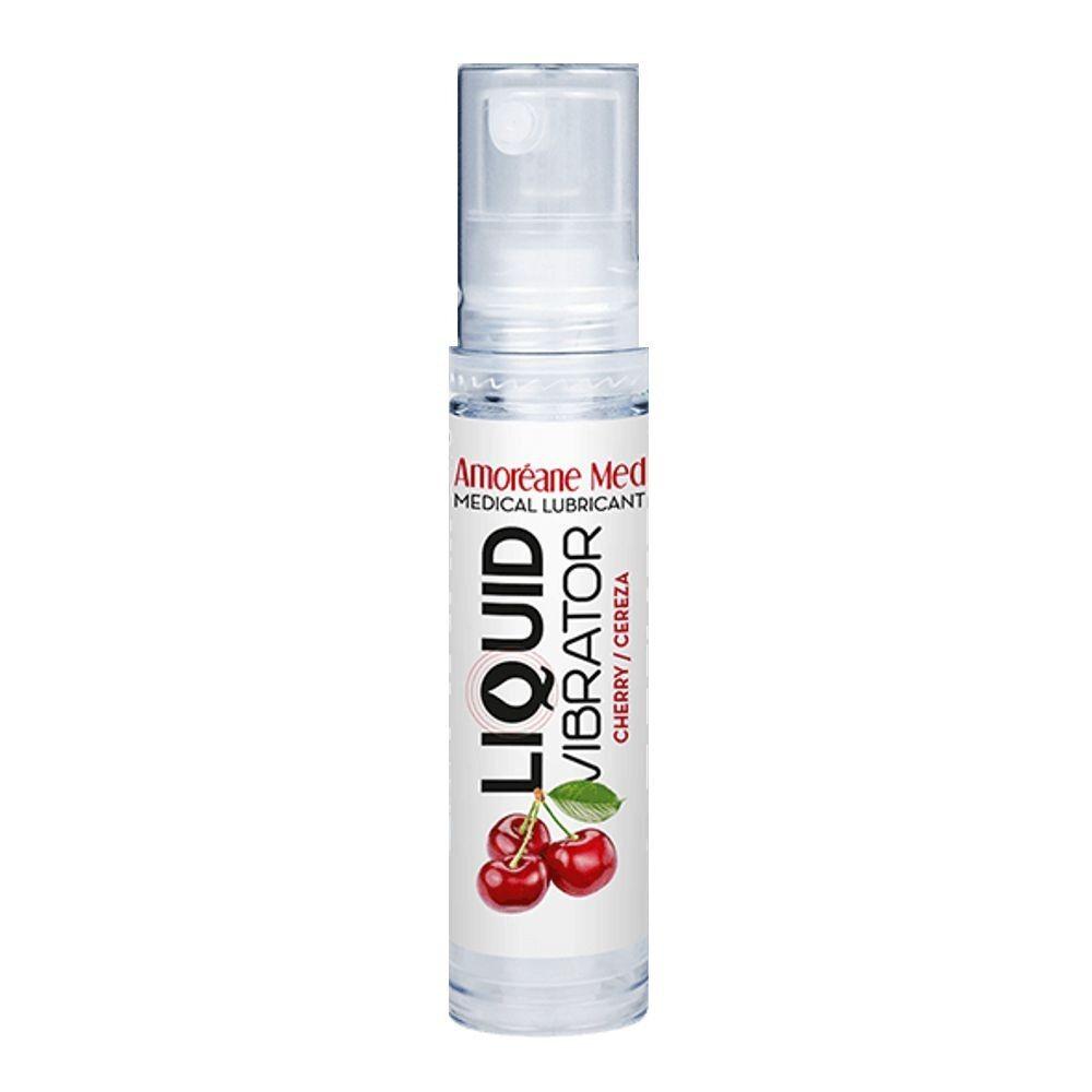 Лубрикант з ефектом вібрації Amoreane Med Liquid Vibrator Cherry (10 мл) Feromon