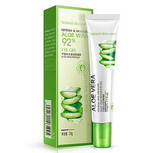 Гель-крем для області навколо очей з екстрактом алое Bioaqua Eye Gel Aloe Vera 92%, 20г, фото 2