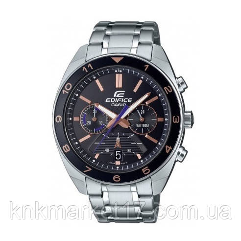 Чоловічі оригінальні годинник Casio EFV-590D-1AV Silver-Black