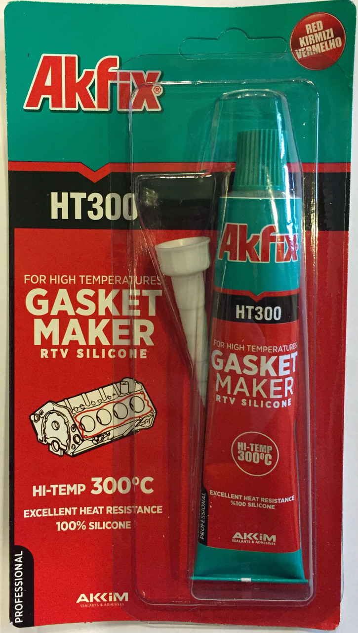 Термостійкий силіконовий герметик Akfix HT300 50 г червоний