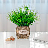 Пластикові зелені гілки для декору 14 шт. штучна трава, фото 3