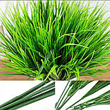 Пластикові зелені гілки для декору 14 шт. штучна трава, фото 4