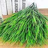 Пластикові зелені гілки для декору 14 шт. штучна трава, фото 5