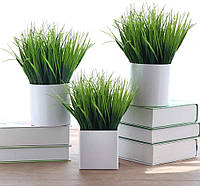 Пластиковые зеленые ветки для декора 14 шт искусственная трава