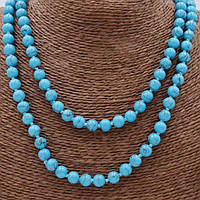Буси Бірюза Пресована намистина 8 мм довжина бус 120 см