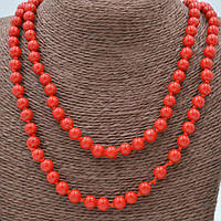 Буси Корал Пресований намистина 8 мм довжина бус 120 см