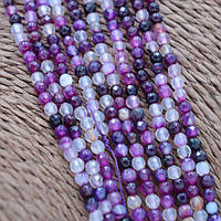Бусини Агат Фіолетовий з Огранкою 130 шт 3 мм