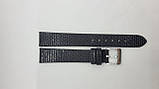 Чорний шкіряний ремінець для наручних годинників , 18 мм, фото 2