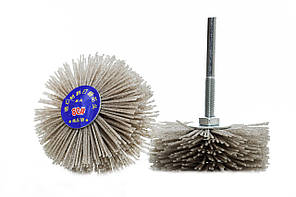 Абразивна нейлонова щітка P80. Щітка для шліфування, брашування дерева. Щітка для шліфування 3Д різі (ЧПУ)