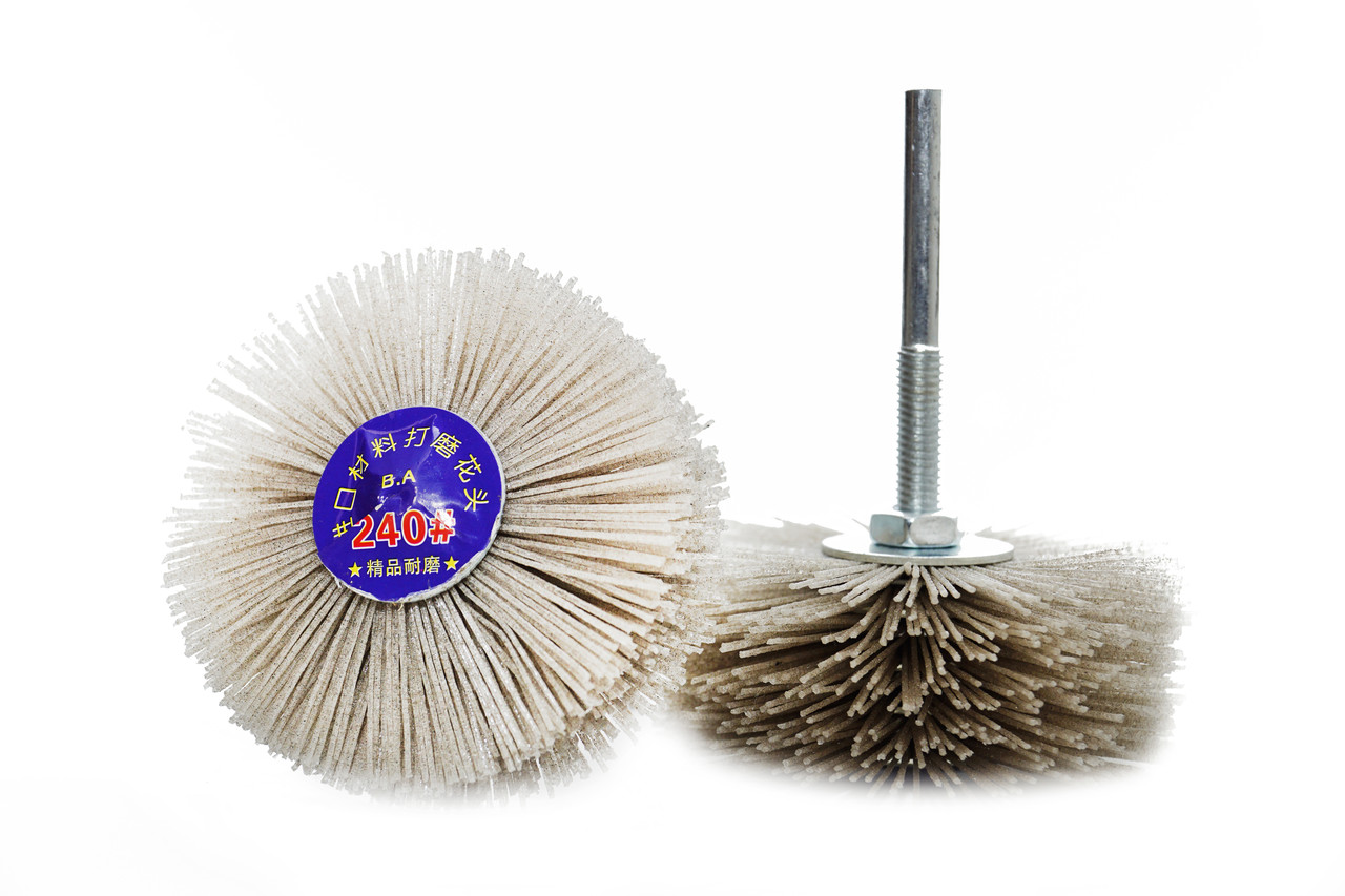 Абразивна нейлонова щітка P240. Щітка для шліфування, брашування дерева. Щітка для шліфування 3Д різі (ЧПУ)