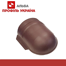 Заглушка коніка круглого напівкруглого матова мала напівкругла штампована RAL 8017 Шоколадно-коричневий