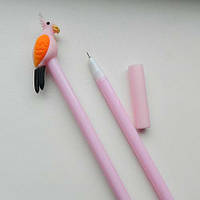 Ручка гелевая Попугай розовый