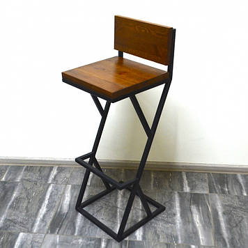 Стілець лофт барний зі спинкой Троян-2