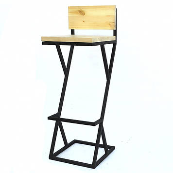 Стілець Лофт барный зі спинкою Троян-2 (світлий)