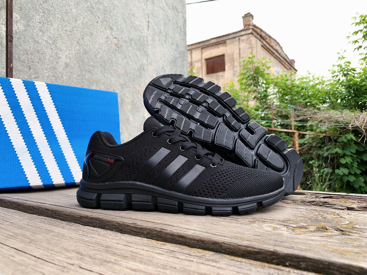 Чоловічі літні дихаючі кросівки Adidas Climacool Black чорні