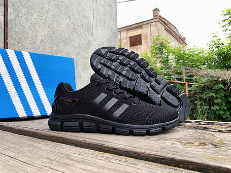 Чоловічі літні дихаючі кросівки Adidas Climacool Black чорні, фото 1