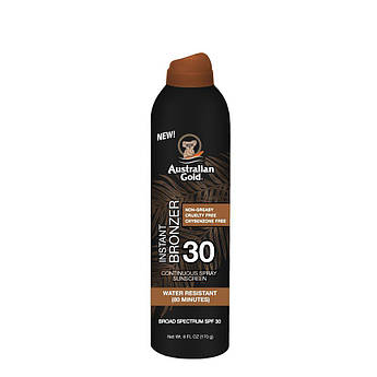 Сонцезахисний спрей з бронзатором Australian Gold Continuous Spray Sunscreen Instant Bronzer SPF 30 170 г