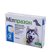 Мілпразон від глистів для собак 5-25кг 12,5 мг/125мг (уп.2 таблетки)