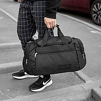 Чоловіча велика спортивна сумка дорожня Найк Nike TALES чорна для поїздок і тренувань містка
