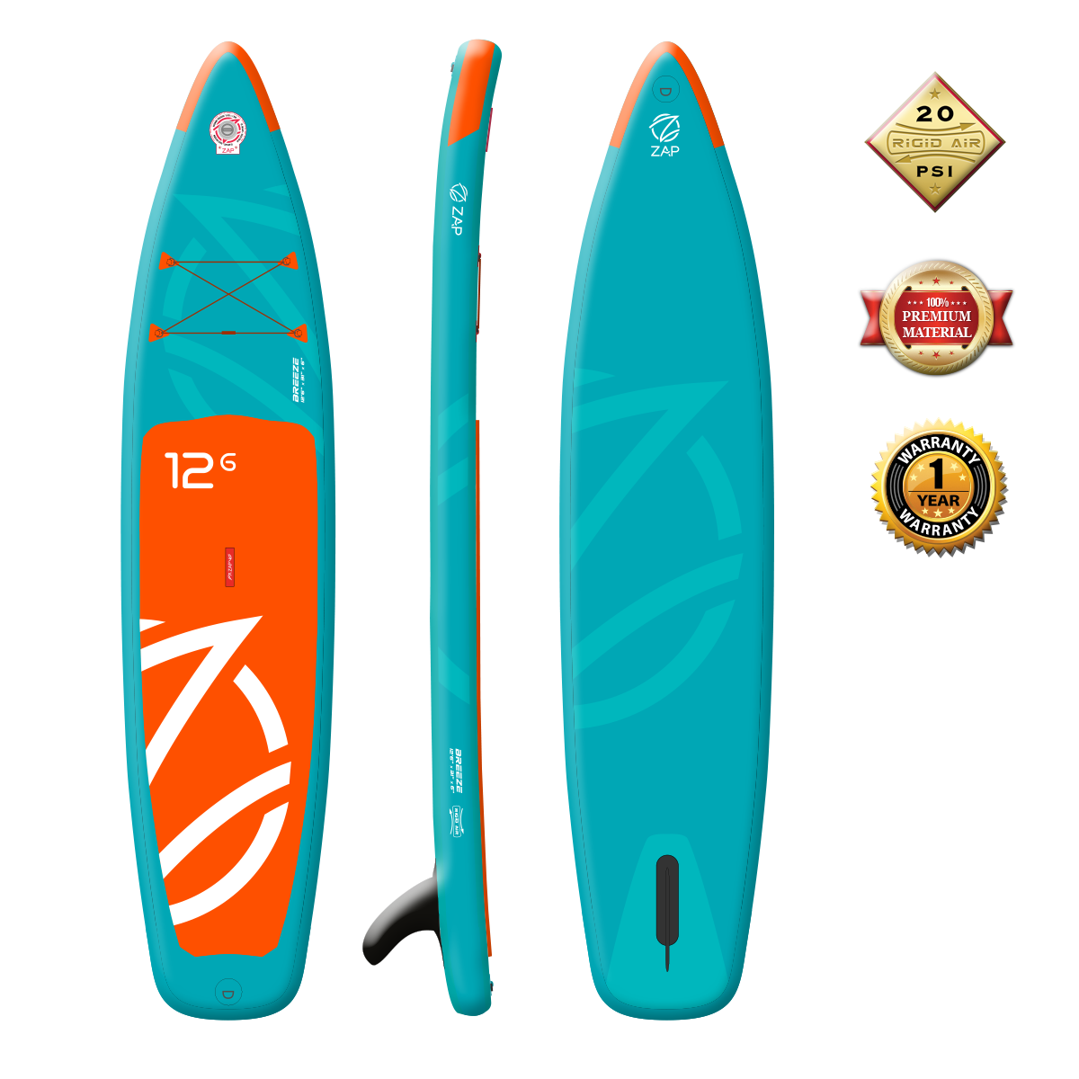 Надувная SUP доска ZAP Breeze Board 12.6" (380x82x15см) - фото 2 - id-p1431750591