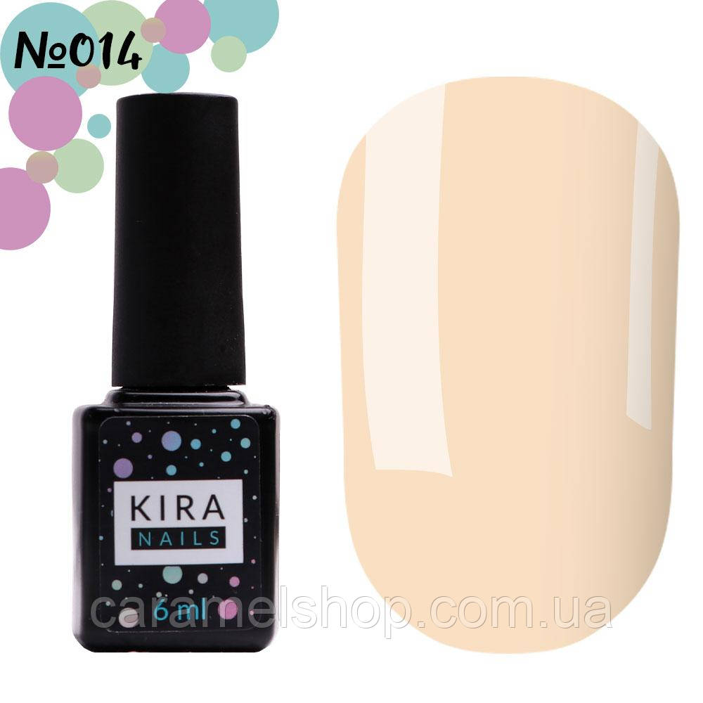 Гель-лак Kira Nails No014 (кремовий, емаль), 6 мл