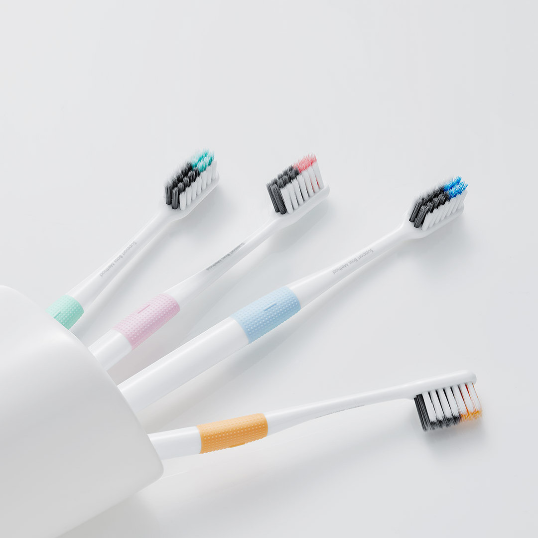 Набор зубных щеток Xiaomi DOCTOR·B Colors 4 шт. (NUN4006RT) - фото 2 - id-p1431751572