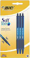 Ручка шариковая Bic Soft Feel Clic Grip 1мм синий блистер 3 шт (bc837396)