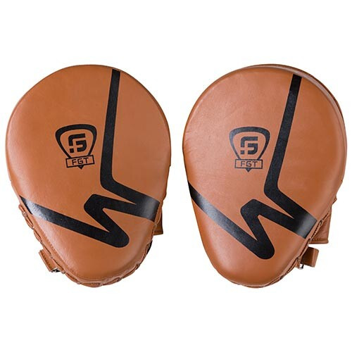 Лапи боксерські вигнуті корбра для єдиноборств FGT (натуральна шкіра) розмір 25 х 18 х 5 см, фото 1