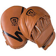 Лапи боксерські вигнуті корбра для єдиноборств FGT (натуральна шкіра) розмір 25 х 18 х 5 см, фото 2