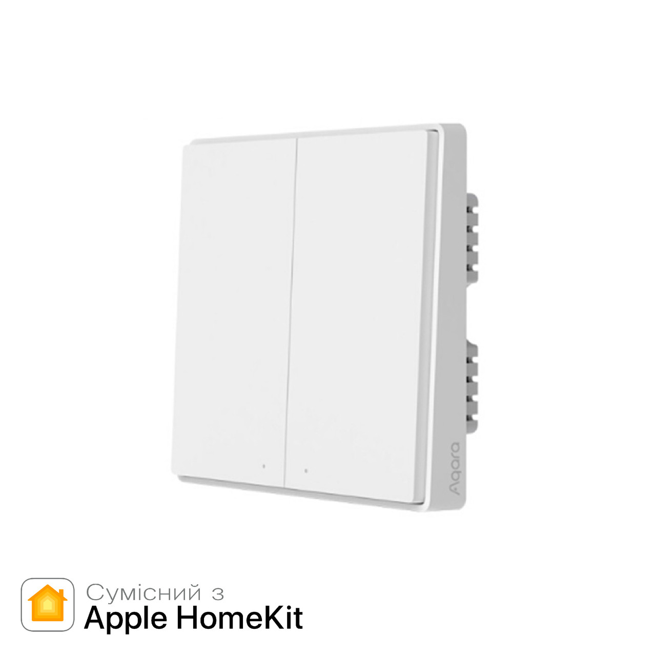 Умный выключатель (двухклавишный, с нулевой линией) Xiaomi Aqara D1 ...