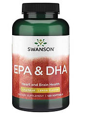 Swanson EPA&DHA — LEMON FLAVOR, Жирні кислоти ЕПК і ДПК (120 капс.)