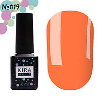 Гель-лак Kira Nails №019 (морковный, неоновый), 6 мл