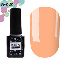 Гель-лак Kira Nails No020 (рожево-персиковий, неоновий), 6 мл