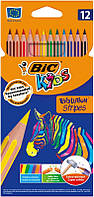 Карандаши цветные Bic Evolution Stripers 12шт (bc9505221)