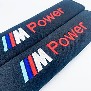 М'які накладки на ремені безпеки чохол BMW M-Power, фото 3