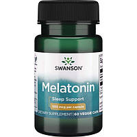 Мелатонин гормон сна, Melatonin, Swanson, 500 мкг, 60 вегетарианских капсул